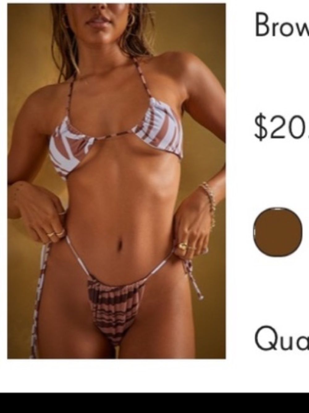 Brown zebra print bikini